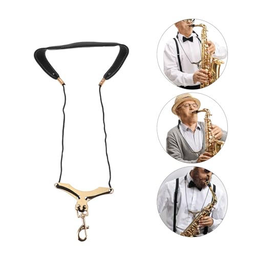 YARNOW Sax Music Accessories Leather Neck Strap Padded Support for Alto Soprano and Bass Clarinets