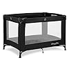 Dream On Me Nest Portable Playard in Black with Carrybag an Shoulder Strap, Lightweight, Packable and Easy Setup Baby Playard, Breathable Mesh Sides and Soft Fabric – Comes with a Removable Padded Mat