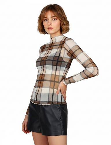 Image of Buauty Sheer Tops for Women,Mesh Fishnet Tops Plus Size,Stylish and Sensational Mesh Blouses for Fashion-Forward Ladies