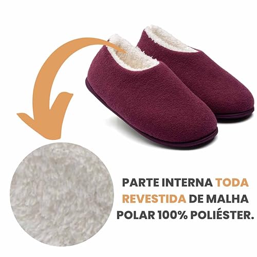 Pantufa Sapatilha Antiderrapante Chinelo de Quarto Peluciado Super Resistente e Macio, 100% Poliéste