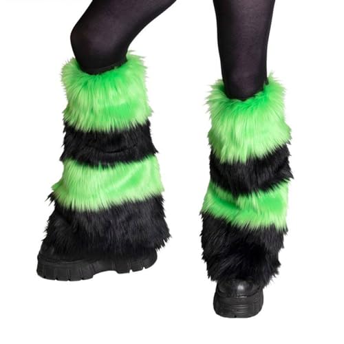 Women Furry Leg Warmers Vintage 80s 90s Leg Warmers Winter Warm Faux Fur Leg Warmer Y2K Leg Sleeves
