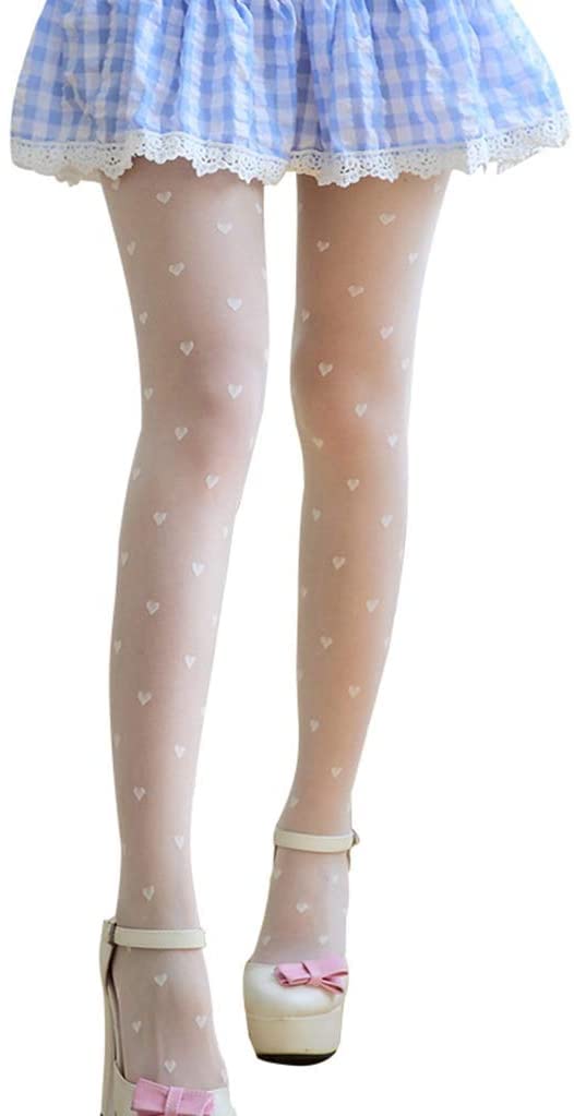 WDSOPK Women's fishnet, fishnet stockings, pantyhose, lace hollow pattern sheer fishnet pantyhose, high waist stockings, white,（White-4 pair）