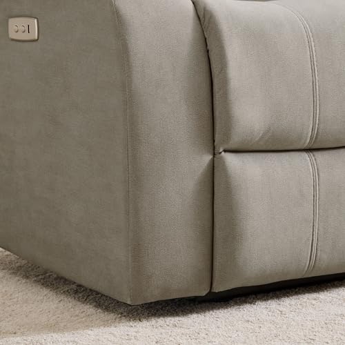 Image of Home Centre | Cairo NXT Fabric 2-Seater Electric Recliner | Recliner Sofa for Living Room | Solid Wood | Beige | 1 Year Warranty