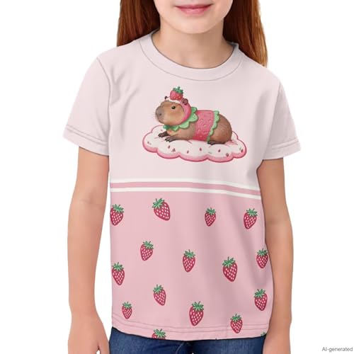 Image of WELLFLYHOM Kids Tshirts Girls Boys Short Sleeve Crewneck Tees Shirts Casual Sport Pullover Tops Size 3-16 Years