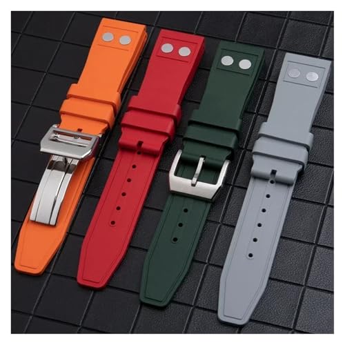 Bracelet de montre en caoutchouc fluoré FKM 22 mm avec rivet aviateur - 5