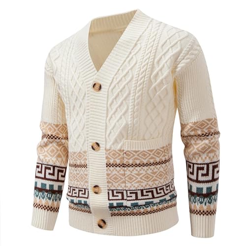 Cardigan punto hombre con botones y solapa clásica para un abrigo cómodo