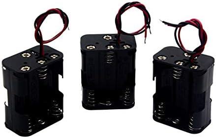 (Pack of 3 6 AA Battery Holder, 9v AA Battery Holder with Leads image 5