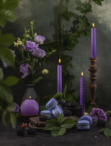Bougies coniques violettes de 25,4 cm : la solution anti-goutte pour vos nappes