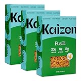 Kaizen Low Carb Keto Pasta Fusilli - High Protein (20g), Gluten-Free, Keto-Friendly (6g Net), Plant-Based Lupini Noodles made w/High Fiber Lupin Flour - 8 ounces (Pack of 3)