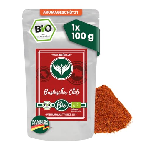 Azafran BIO Baskischer Chili gemahlen aus Frankreich, Chili Pulver aus dem Baskenland 100g