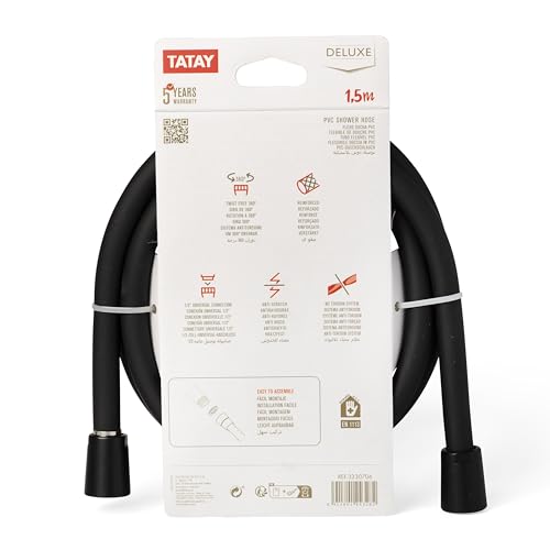 Tatay Brauseschlauch, Polyvinylchlorid (PVC), Farbe Schwarz. Mabe 2.3 x 150 cm
