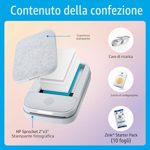 Sprocket Stampante Fotografica Istantanea Portatile 5x7.6 cm (Bianco) Stampa le immagini su carta adesiva ZINK dai tuoi dispositivi iOS e Android - Gadget - Immagine 3