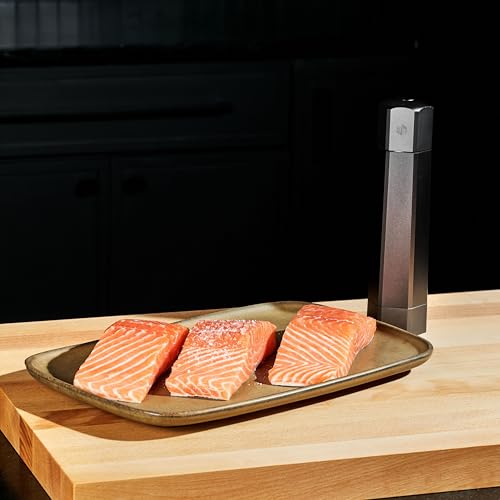 Image of HexClad HexMill Salt Grinder, Professional Grade Heavy-Duty, Refillable, Aluminum Gunmetal Gray, Adjustable Ten Grind Settings