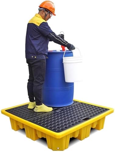 Drum Spill Platform Capacity Containment Tray Industrial Modular Pallet for Garage Basement Labs Desk(33.5x33.5x5.5cm)