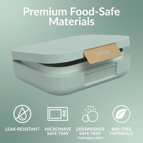 Image of Bentgo Modern Adult Bento Lunch Box with 3-4 Compartments | Leak-Resistant, 5.5-Cup Capacity, Adjustable Divider, Microwave & Dishwasher-Safe Tray (Mint Green)