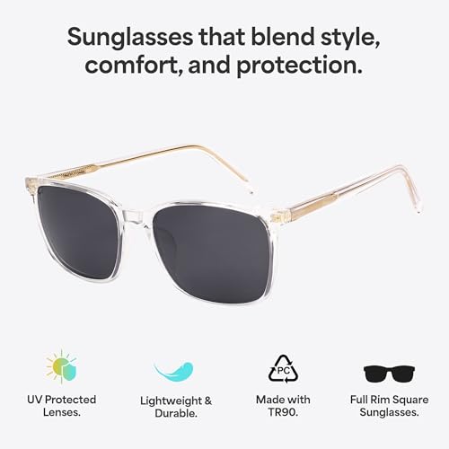Image of Vincent Chase By Lenskart | Full Rim Square | Polarized Sunglasses Stylish |100% UV Protected | For Men & Women (Large, VC S18707)