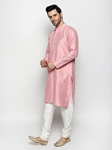 Image of Uri and MacKenzie Embroidery Silk Men's Kurta Pyjama Set