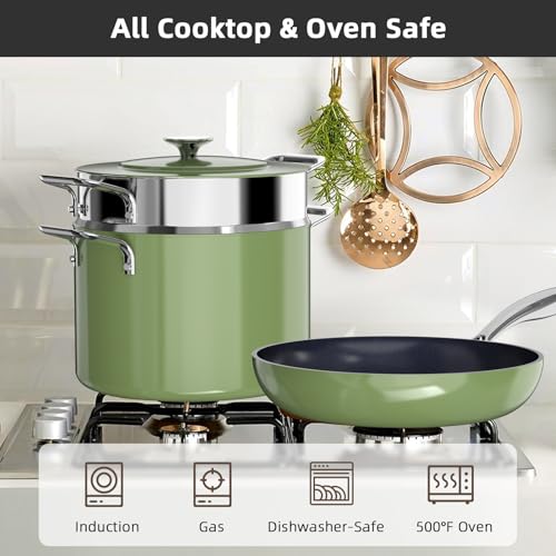 Nuwave Lux 13pc Forged Lightweight Cookware Set PFAS Free, Healthy G10 Duralon Ceramic Coating, Ultra Non-Stick, Stay-Cool Handles, Works on All Cooktops & Induction Ready by Nuwave - Image 2