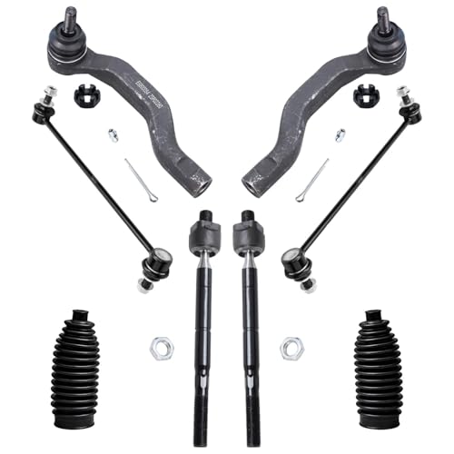 Image of Detroit Axle - 10pc Front Struts Kit for 2006-2012 Toyota RAV4, 2 Struts with Coil Spring Assembly 4 Inner Outer Tie Rods 2 Sway Bars 2 Boots 2007 2008 2009 2010 2011 Replacement Suspension Kit