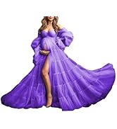 Maternity Dresses for Photoshoot Tulle Long Sleeve Off Shoulder Pregnancy Baby Shower Dress