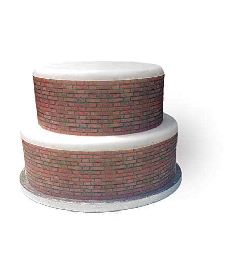 A4 Edible Decor Icing Sheet Brick Wall Effect Border Edible Cake Topper Decoration