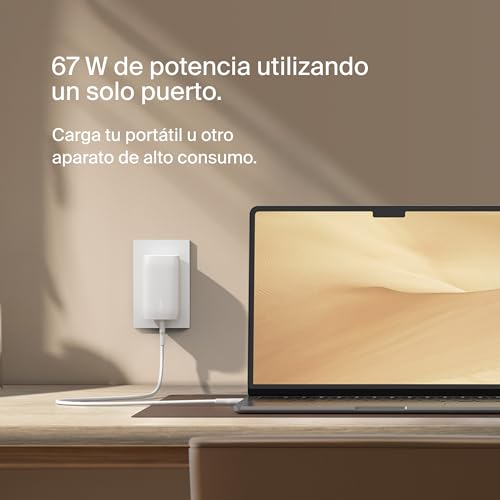 Cargador USB-C PD 3.1 Belkin BoostCharge con componentes estables para MacBook Pro 3