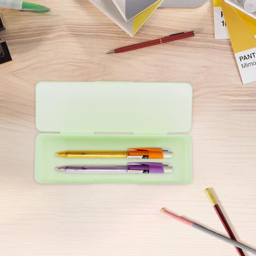 Image of 2PCS Large Capacity Pencil Box Plastic Pencil Case Plastic Stationery Case with Hinged Lid and Snap Rectangle Storage Containers Box for Nail Accessories, Screws(Transparent Green)