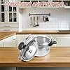 Luxshiny Stainless Steel Pressure Cooker, Gas Stove Top Pressure Canner 7L Safety Aluminum Canning Pot Household Cooker Pot Induction Cookware Pot Silver #2