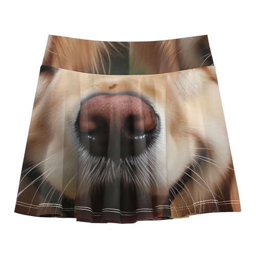 Joisal Pleated Girls' Shorts Athletic Skorts Tennis Skirts Kids Flowy Skirt Cute Dog Feather 4t2