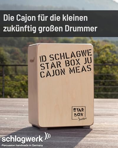 Schlagwerk CP400SB Star Box Kids Cajon - Cajon Instrument speziell für Kinder und kleine Trommler - Musikinstrument Schlagzeug für Kinder mit Snare 24 x 24 x 36 cm - Made in Germany