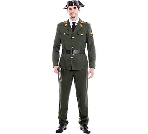 Partilandia Disfraz de Guardia Civil Verde para hombre Talla L hombre