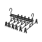 MOONIGHT TIME Plastic Pant Cloth Hangers with Clips, Pants Hangers Closet Organizer Storage, Space...