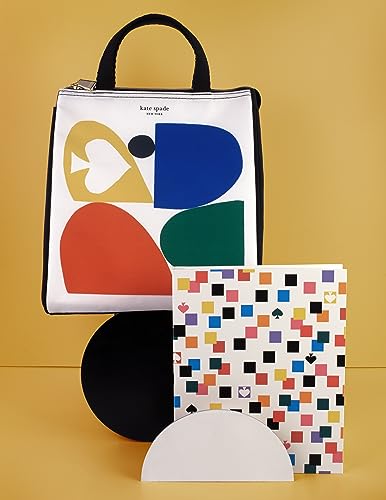 Image of kate spade new york Cute Lunch Bag for Women, Large Capacity Lunch Tote, Adult Lunch Box with Silver Thermal Insulated Interior Lining and Storage Pocket, Spade Colorblock