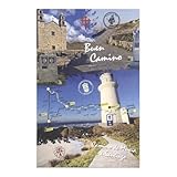 Carte postale de qualité supérieure au format A6 avec collage d'ambiance pour extension Camino Finisterre/Muxía selon Santiago. Points forts du motif : phare Muxía, église Virxe da Barca, pierre kilométrique 0, croix de Santiago, chemin de pèlerinage au bord de la mer et carte d'itinéraire détaillée. Extension officielle du chemin de Saint-Jacques : le retour de Muxía/Finisterre à Saint-Jacques de Composis tela - Point fort spirituel de nombreux pèlerins symbolisme : « Buen Camino » et « Camino de Muxía a Santiago » - Avec coquille Saint-Jacques et marques typiques - Dimensions : environ 10 x 15 cm (A6) – Arrière avec suffisamment d'espace pour écrire des vœux et une adresse, revêtement mat