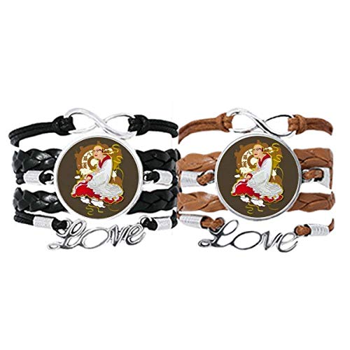 Bracelet bouddhiste 18 arhats en cuir le cadeau de couple id&eacute;al