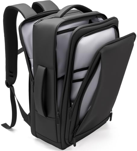 [ABIBA] ビジネスリュック 2way リュック メンズ リュックサック 大容量 多機能 通学リュック 高校生 中学生 通勤 バックパック 黒 おしゃれ シンプル (正面デザインA)