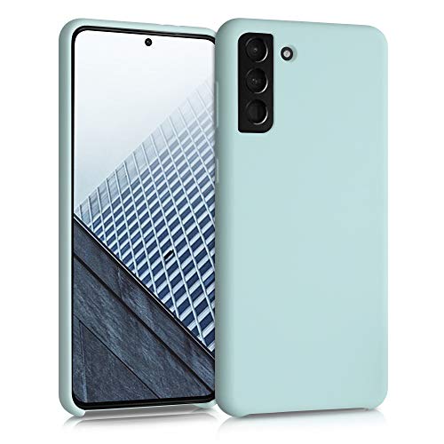 kwmobile Handyhülle für Samsung Galaxy S21 Plus Hülle - Case Silikon - Kabelloses Laden - Schutzhülle Cover in Cool Mint