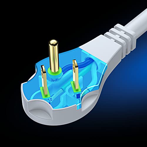 Maximm Flat Plug Extension Cord 50 Ft With Slim Space-Saving Plug Design, Low Profile Extension Cord (White) #TOP2