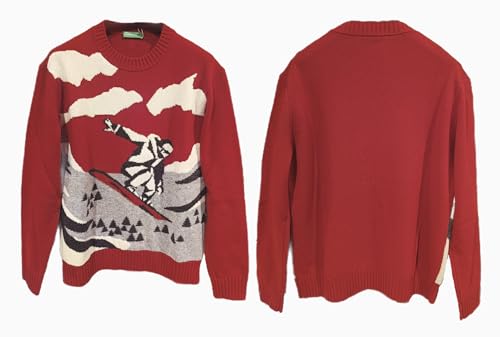 United Colors of Benetton Maglia G/C M/L 1244K108R Maglione, Rosso, 2XL Uomo