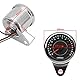 POFET Universeller elektronischer Drehzahlmesser für Motorräder,DC 12V Universal Motorrad LED Hintergrundbeleuchtung Tachometer - Silber