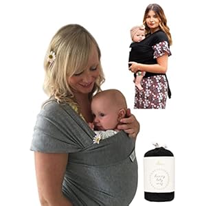 DaisyGro Certified Organic Baby Sling Carrier, GOTS Organic, Small/Medium or Plus Size, Black or Grey, CPSC Safety…