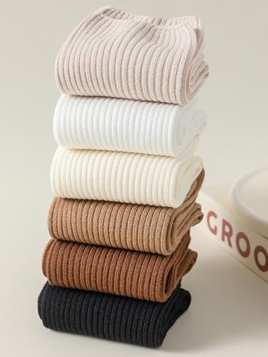 Flydo 6 Pack Women's Crew Socks - Cotton, Cute Casual Athletic Soft Aesthetic4