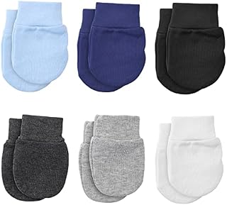 Yolev 6 Pairs Newborn Baby Mittens Infant Toddler Gloves Soft Cotton No Scratch Mittens Gloves for 0-6 Months Baby Boys Girls