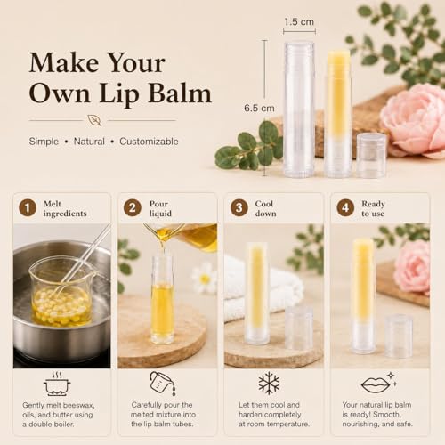 Image of Street27 25pcs 5g Twist- up Lip Balm Tubes, Clear Empty Plastic Lip Gloss Balm refillable Bottles rotatable Deodorant Cosmetic Containers with Caps for Homemade Lipstick Tubes for DIY (25)