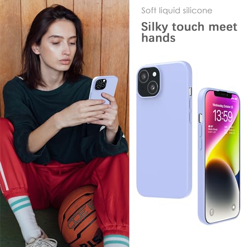 Image of YATWIN Silicone Back Case for iPhone 13 Mini, Soft-Touch Phone Back Cover for Apple iPhone 13 Mini - Lilac