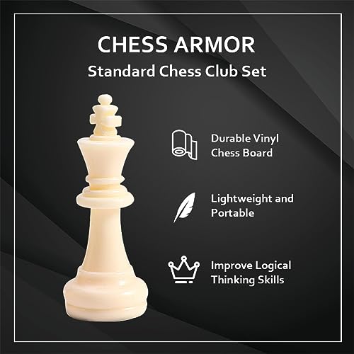Set portátil de ajedrez y damas con tablero de 42 cm miniatura 3