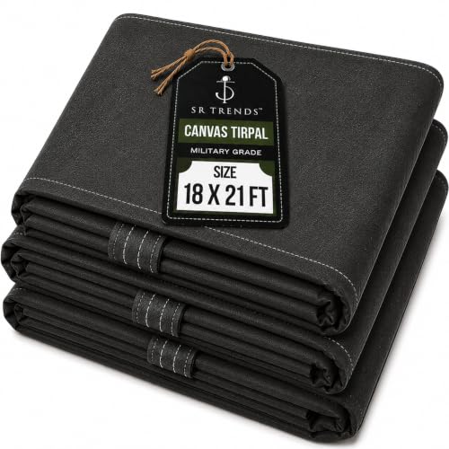 Image of 1200 GSM Extreme Power Canvas Tirpal - Industrial-Grade Waterproof Resistance Canvas Tarpaulin | Extra Thick, Tear-Proof & UV Shielded | Built for Heavy Commercial Use (Grey, 18 X 21 FT)