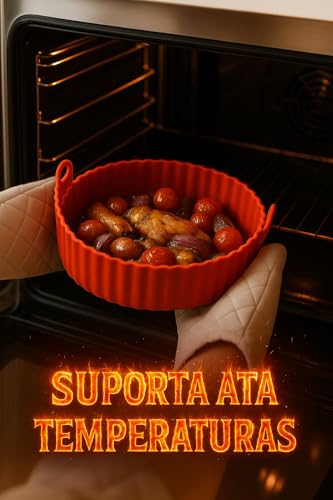 Kit 2 Formas de Silicone para Air Fryer Antiaderente e Reutilizável – Resistentes ao Calor, Livre de BPA, Compatíveis com Forno, Micro-ondas e Lava-louças – Linha Premium (Cores Sortidas)