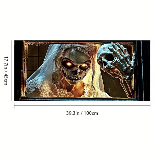 Vinilo decorativo de ventana Halloween 39.3x17.7 pulgadas miniatura 3