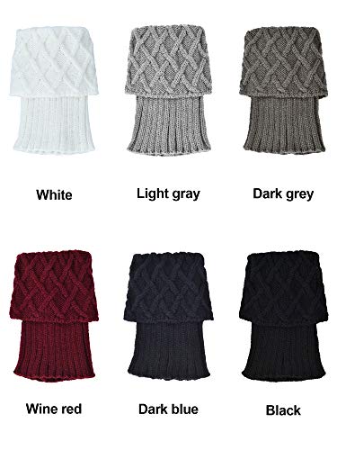 Pangda 6 Pairs Womens Boot Socks Short Leg Warmers Winter Crochet Knitted Leg Warmers Socks Assorted Color2